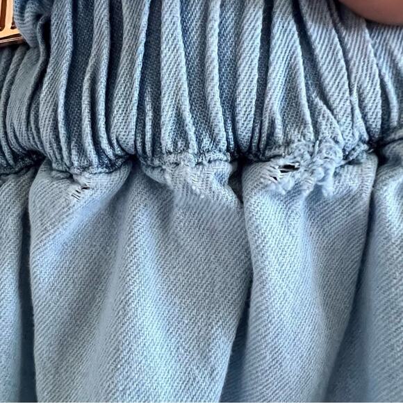 American Eagle Pull On Paperbag Chambray Pants 100% Cotton Small - Picture 7 of 10